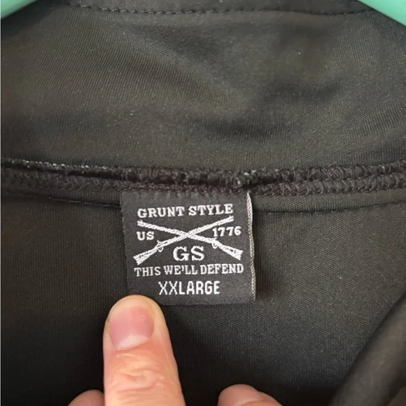 Grunt Style Black 1/4 Zip Long Sleeve Lightweight Pullover - Picture 3 of 4